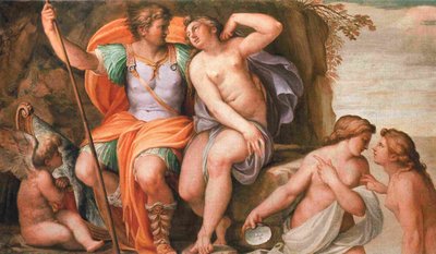 Venus y Marte, fresco de Agostino Carracci en el Palazzo del Giardino (Parma) de Agostino Carracci